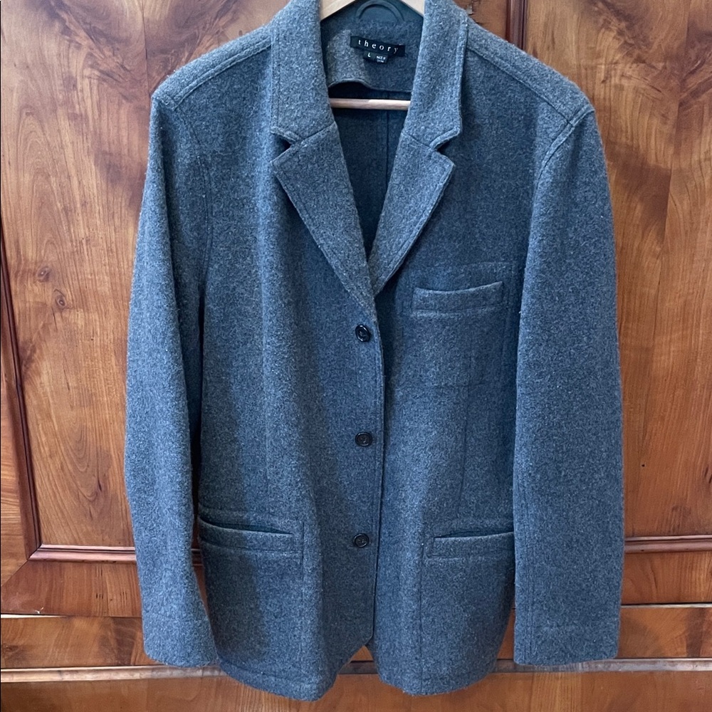 Theory Men's Charcoal Gray Shirt Jacket